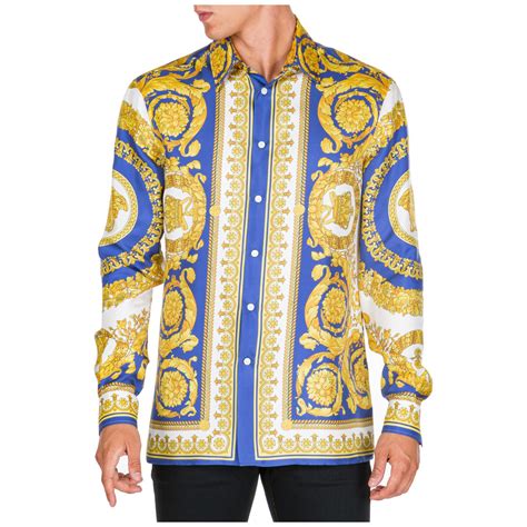 men versace dress shirt|Versace long sleeve shirt men.